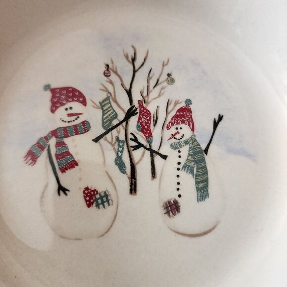 Royal Seasons 4 Piece Stoneware Christmas Snowmen Soup Bowls 6.5" - Picture 3 of 6